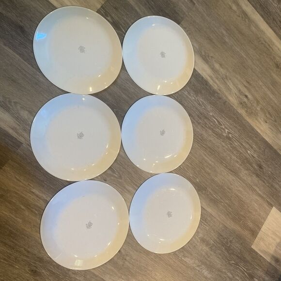 6 Vintage Corelle "Shadow Iris" 10" Dinner Plates Set, USED, White - Picture 5 of 12